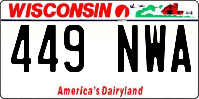 WI license plate 449NWA