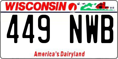 WI license plate 449NWB