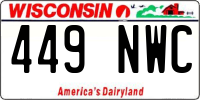 WI license plate 449NWC