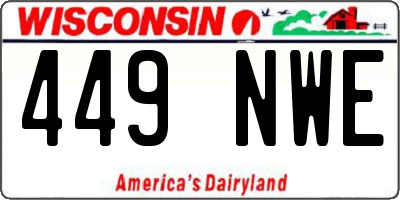 WI license plate 449NWE