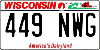 WI license plate 449NWG