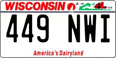 WI license plate 449NWI