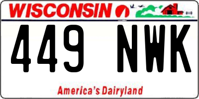 WI license plate 449NWK