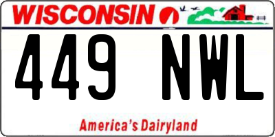 WI license plate 449NWL