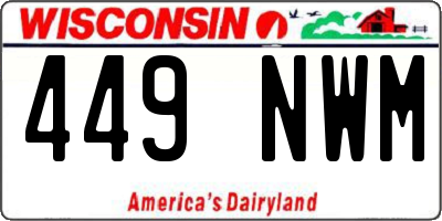 WI license plate 449NWM