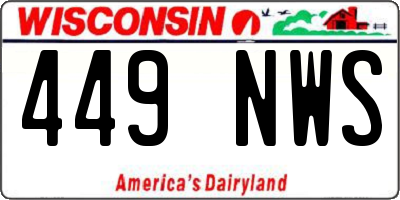 WI license plate 449NWS