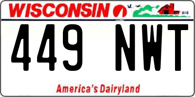 WI license plate 449NWT