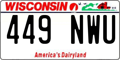 WI license plate 449NWU