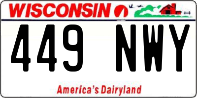 WI license plate 449NWY