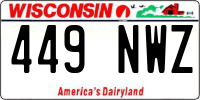 WI license plate 449NWZ