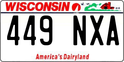 WI license plate 449NXA