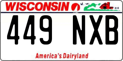 WI license plate 449NXB