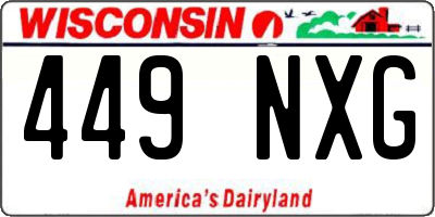WI license plate 449NXG