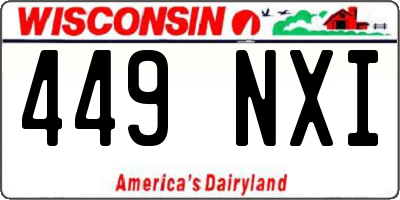 WI license plate 449NXI