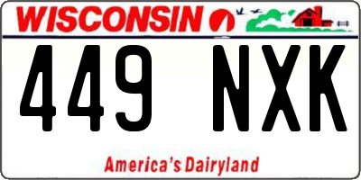 WI license plate 449NXK