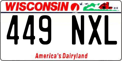 WI license plate 449NXL
