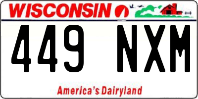 WI license plate 449NXM
