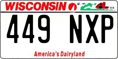 WI license plate 449NXP