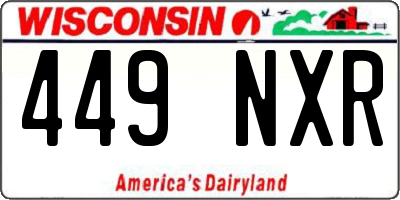 WI license plate 449NXR