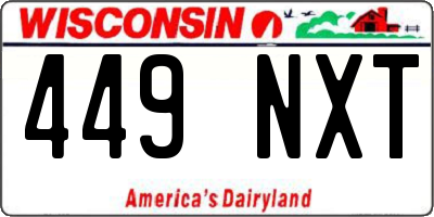 WI license plate 449NXT