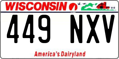 WI license plate 449NXV