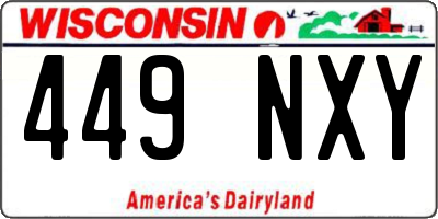 WI license plate 449NXY