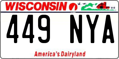 WI license plate 449NYA