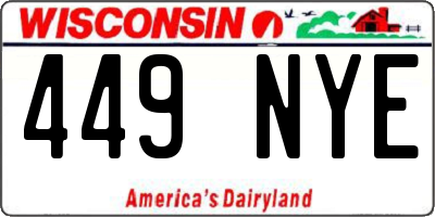 WI license plate 449NYE