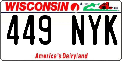 WI license plate 449NYK