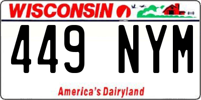 WI license plate 449NYM