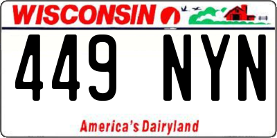 WI license plate 449NYN