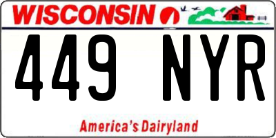 WI license plate 449NYR