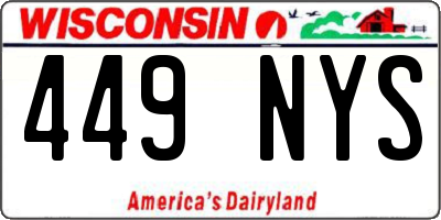 WI license plate 449NYS