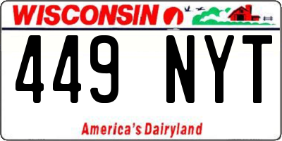 WI license plate 449NYT