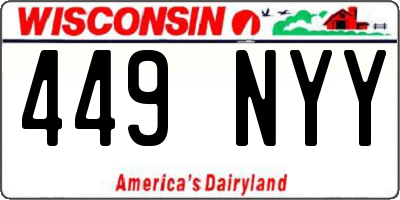 WI license plate 449NYY