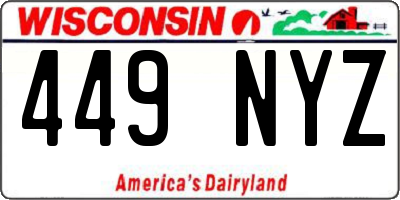 WI license plate 449NYZ