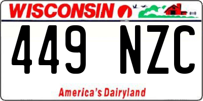 WI license plate 449NZC
