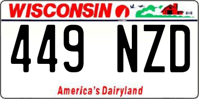 WI license plate 449NZD