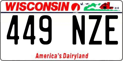 WI license plate 449NZE