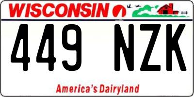 WI license plate 449NZK