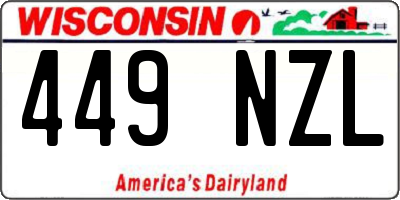 WI license plate 449NZL