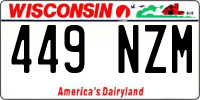 WI license plate 449NZM