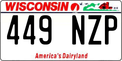 WI license plate 449NZP