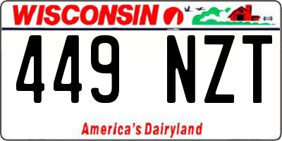 WI license plate 449NZT