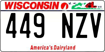 WI license plate 449NZV