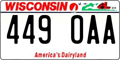 WI license plate 449OAA