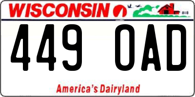 WI license plate 449OAD