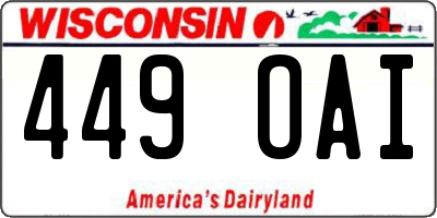 WI license plate 449OAI