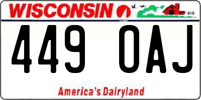 WI license plate 449OAJ