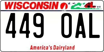 WI license plate 449OAL